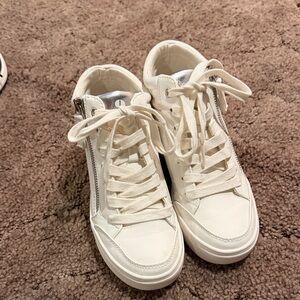 Nine West Stylish White High-Top Women's wedge Sneakers.